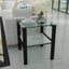 Glass two layer tea table, small round table, bedroom corner table, living room black side table - Korvel
