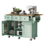 Kitchen trolley, cabinet door internal storage rack with storage cabinet and 3 dining room drawers, mint green - Korvel