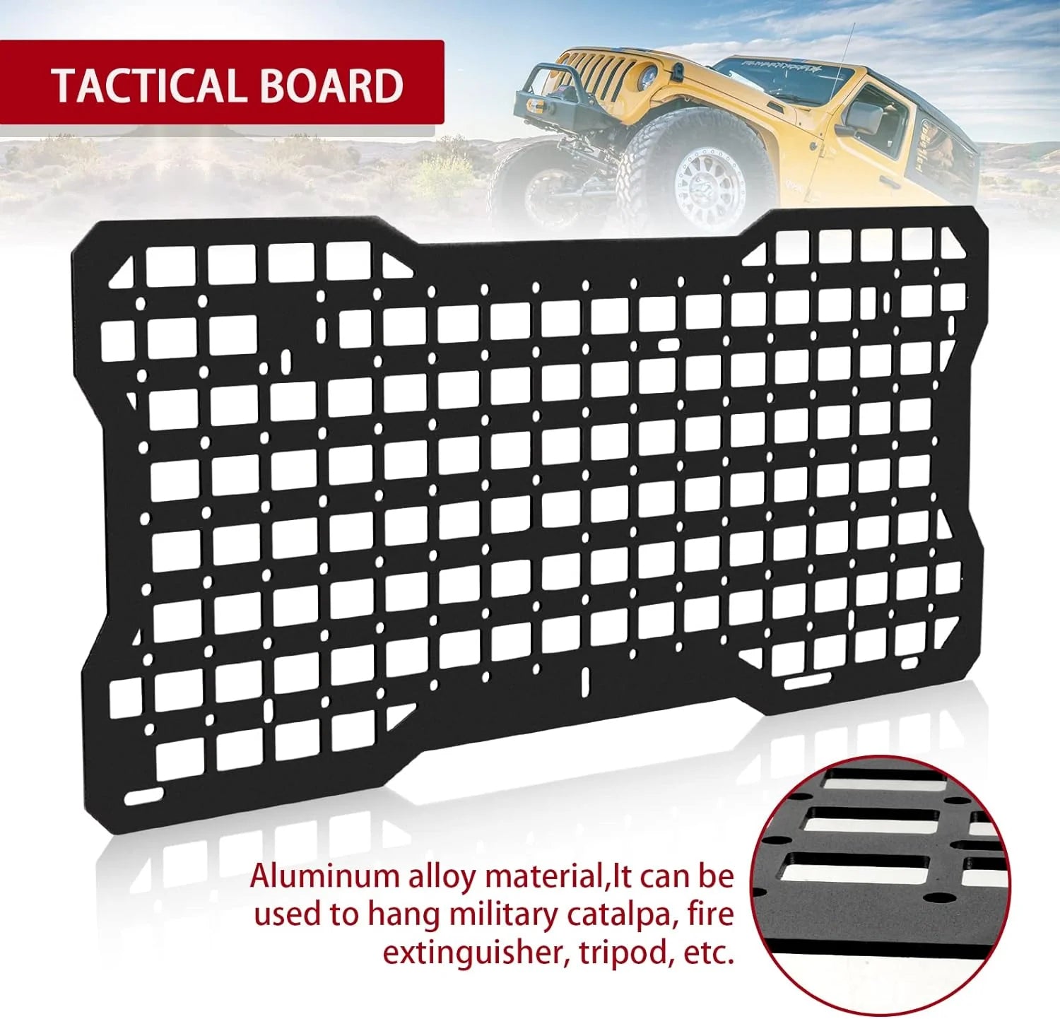 JK&JL Tailgate Tactical Panel for Wrangler Tailgate Tool Kit/JL Organizer Racks Compatible with Jeep Wrangler 2007-2022 JK JKU & - Korvel