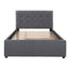 Linen Upholstered Platform Bed with Headboard and Trundle - Full