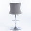 Ensemble de 2 tabourets de bar gris réglables avec base en chrome