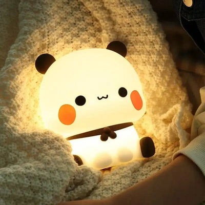 Cute Panda Night Light LED Squishy Novelty Animal Touch Night Lamp 3 Modes Dimmable Baby kids Bedroom Night light Pat Lamp - Korvel