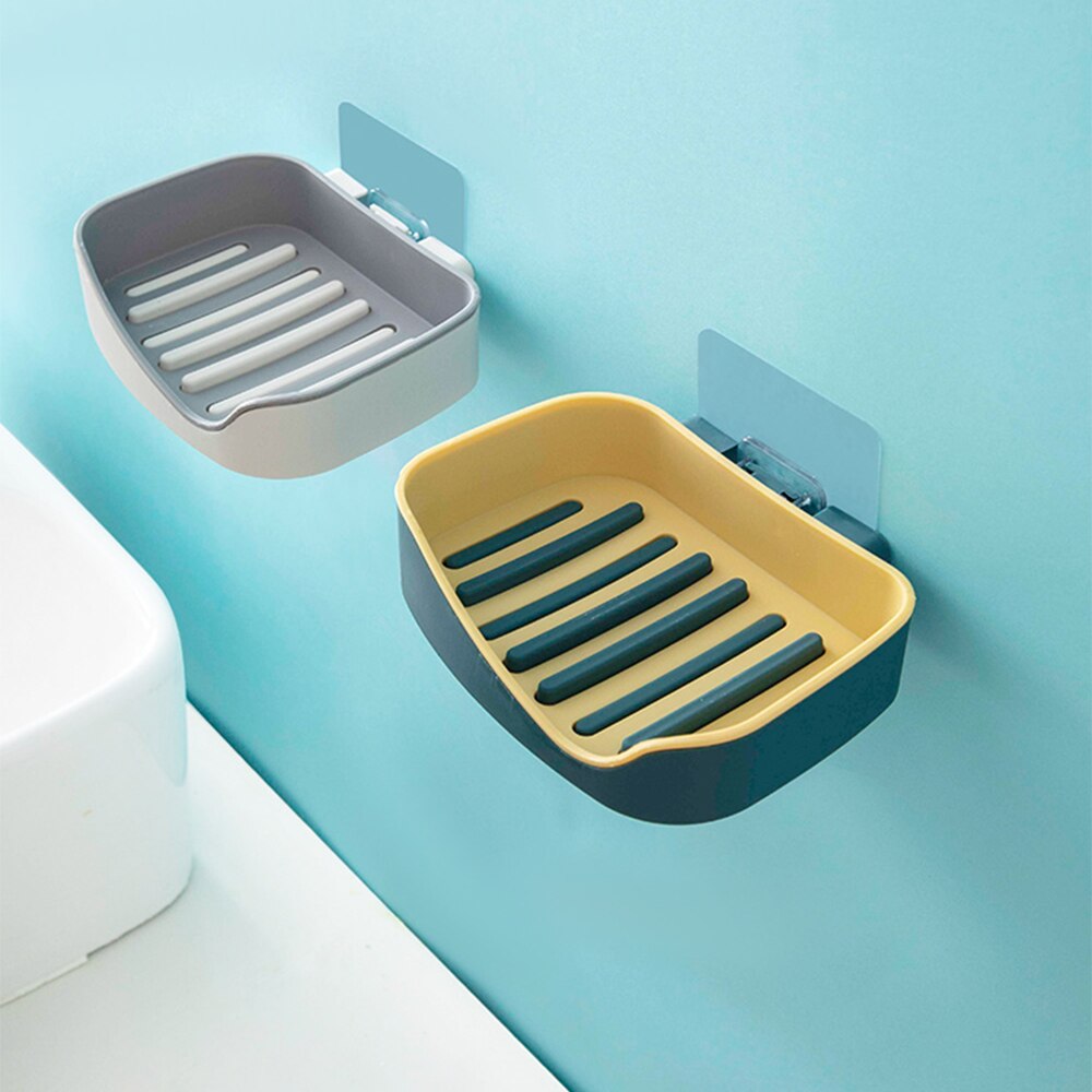 Bathroom soap box storage rack free perforated shelf drain toilet soap rack household suction cup wall-mounted soap box - Korvel