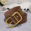 Ceinture décorative large en cuir de vache pour femmes