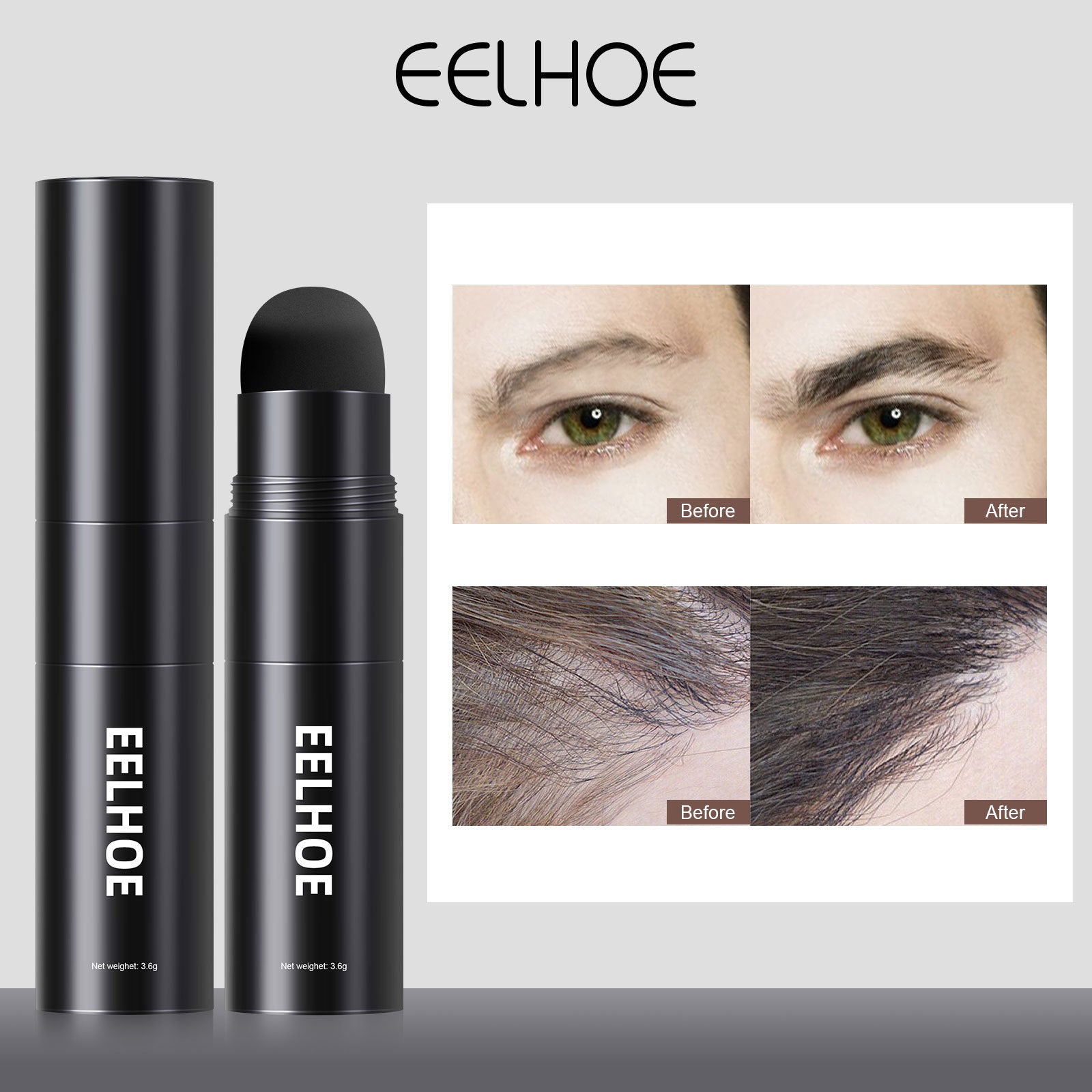 Men's Hairline Trimming Shadow Powder Replenishing Hairline Modifying Eyebrow Print Filling Hairline Artifact Portable Eyebrow Powder - Korvel