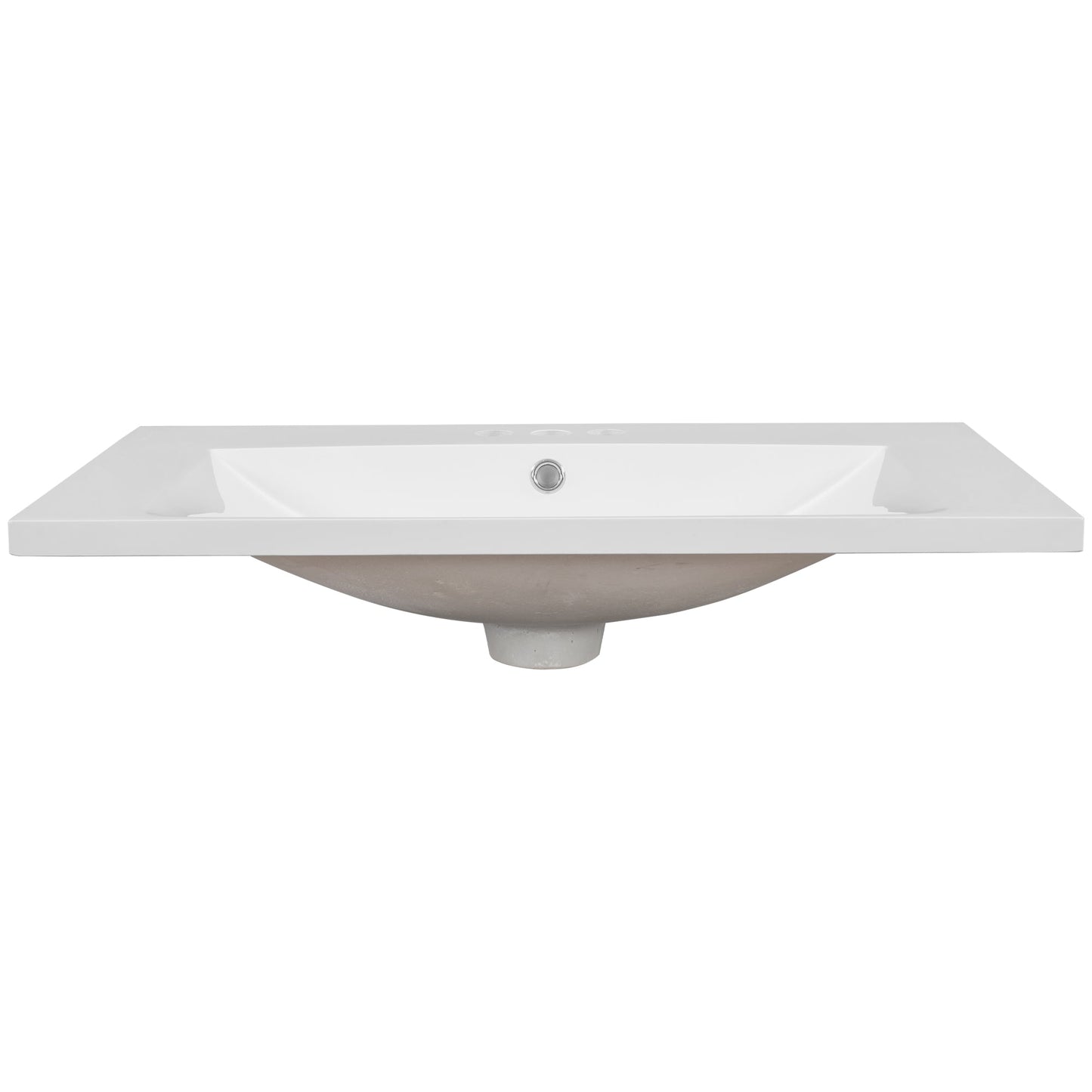 30" Single Bathroom Vanity Top with White Basin  3-Faucet Holes  Ceramic White - Korvel
