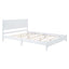 Queen Size Wood Platform Bed Frame, Retro Style Bed with Rectangular Headboard,No Need Box Spring,White - Korvel