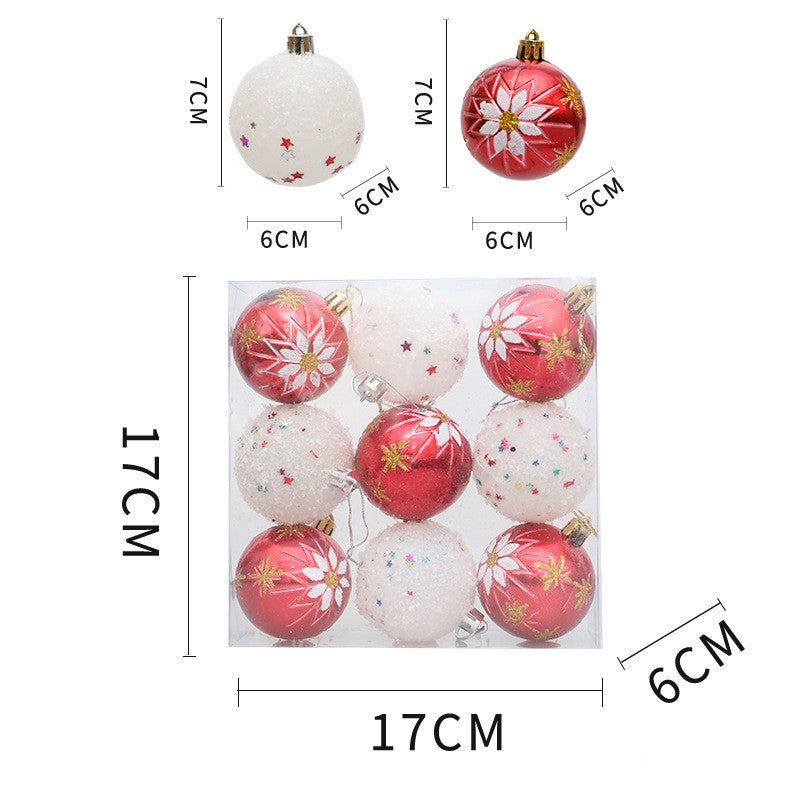 Christmas hanging ball Christmas tree decoration snowflakes five-star Christmas ball accessories combination - Korvel