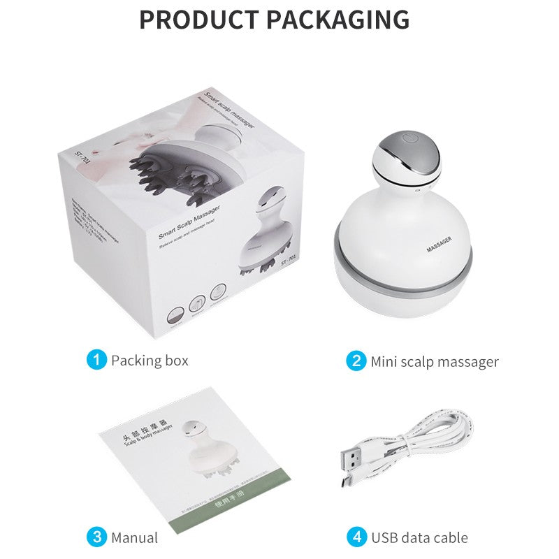 Head massager rechargeable head massager electric 3D scalp massager multifunctional head physiotherapy instrument - Korvel