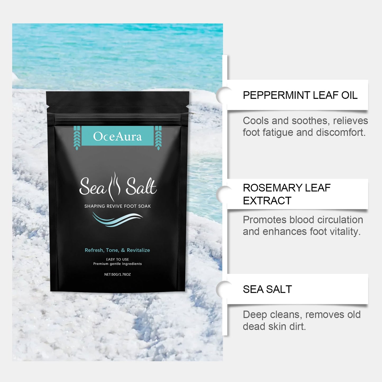 Bain de pieds au sel de mer premium pour la détente et le soin