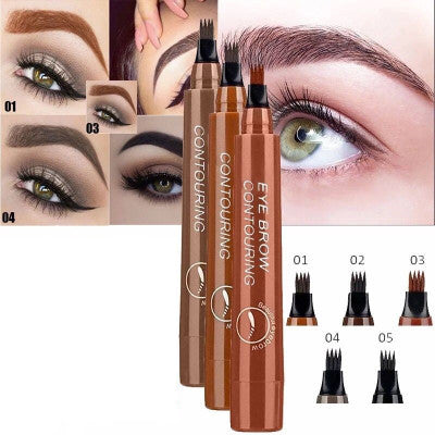 Four-Headed Eyebrow Pencil - Waterproof & Easy to Use