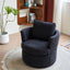Rotating bucket chair living room comfortable circular sofa chair 360 degree rotating bucket chair armchair (black) - Korvel