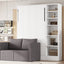 Twin Size Murphy Bed Wall Bed with Sofa and Shelves - White
