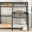 L-shaped Metal Triple Twin Size Bunk Bed, Black - Korvel