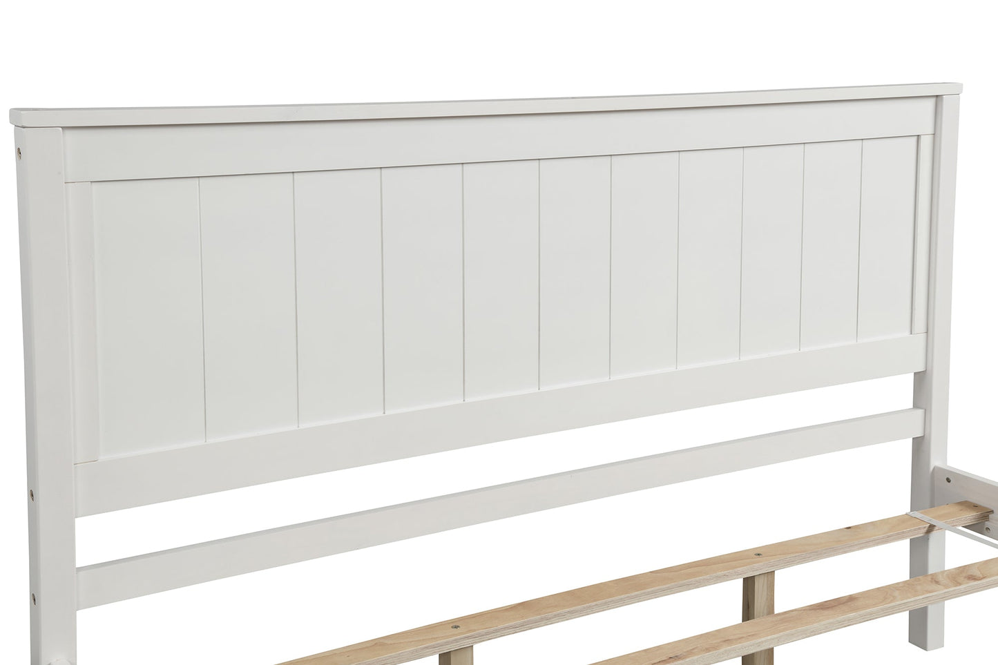 Elegante Estructura de Cama Plataforma Reina con Cabecera - Blanca
