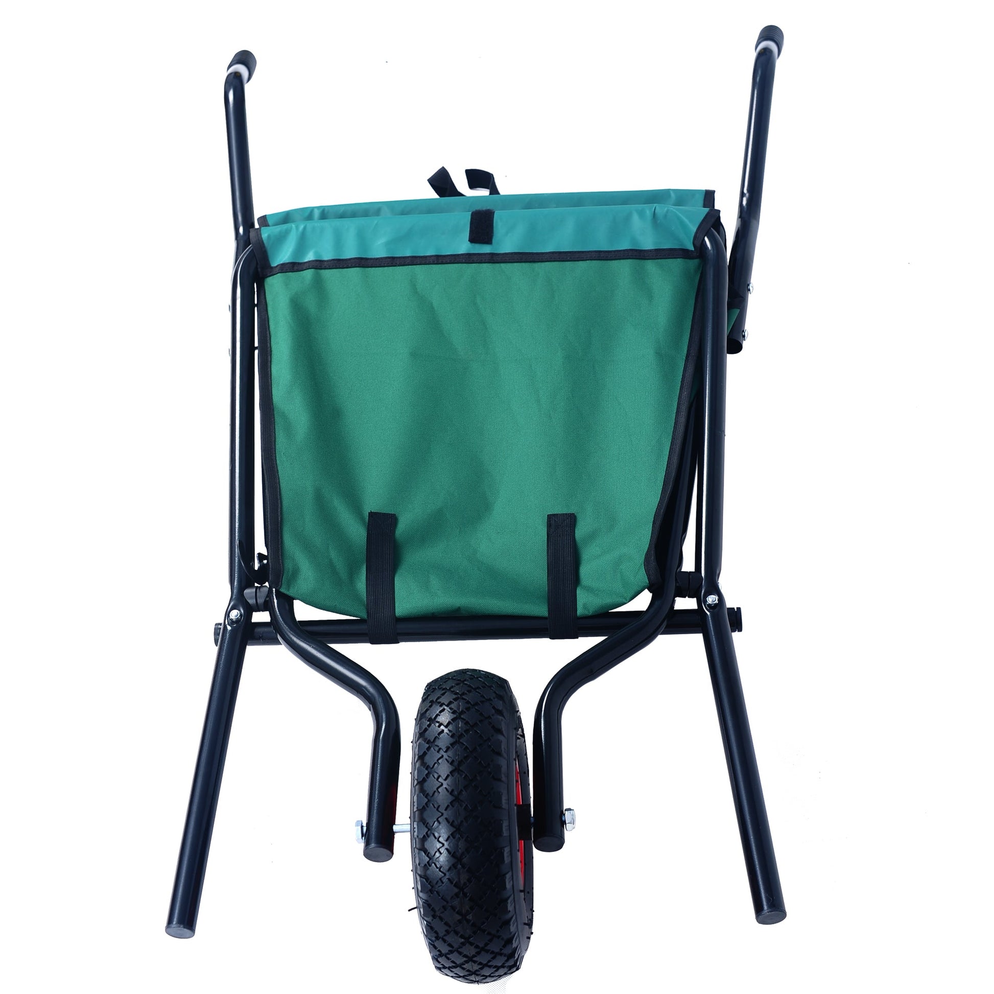 Folding unicycle 176 pounds folding yard unicycle heavy-duty Oxford cloth green lawn bicycle 10 inch inflatable tires - Korvel