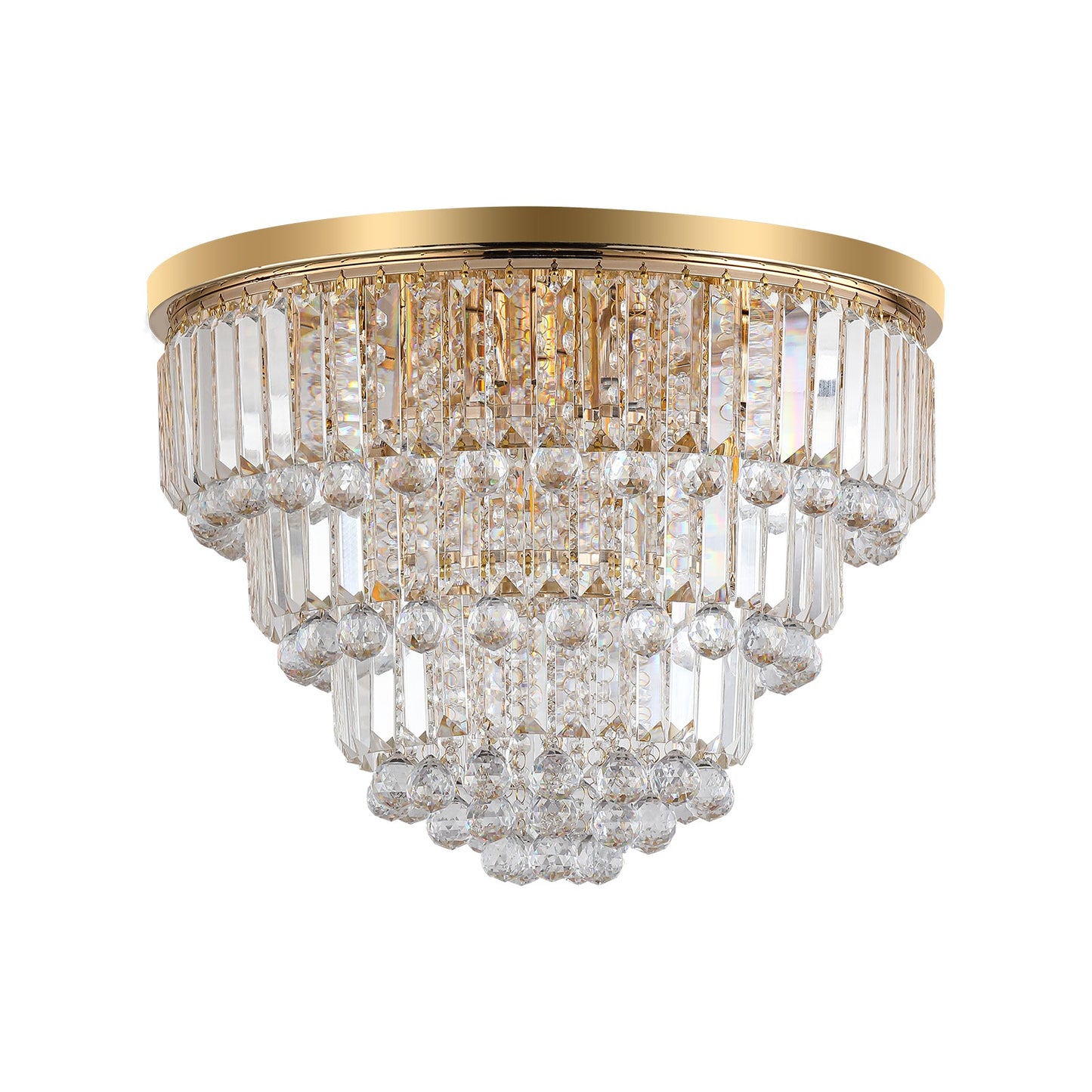 Chandelier en cristal moderne de luxe doré pour des espaces élégants