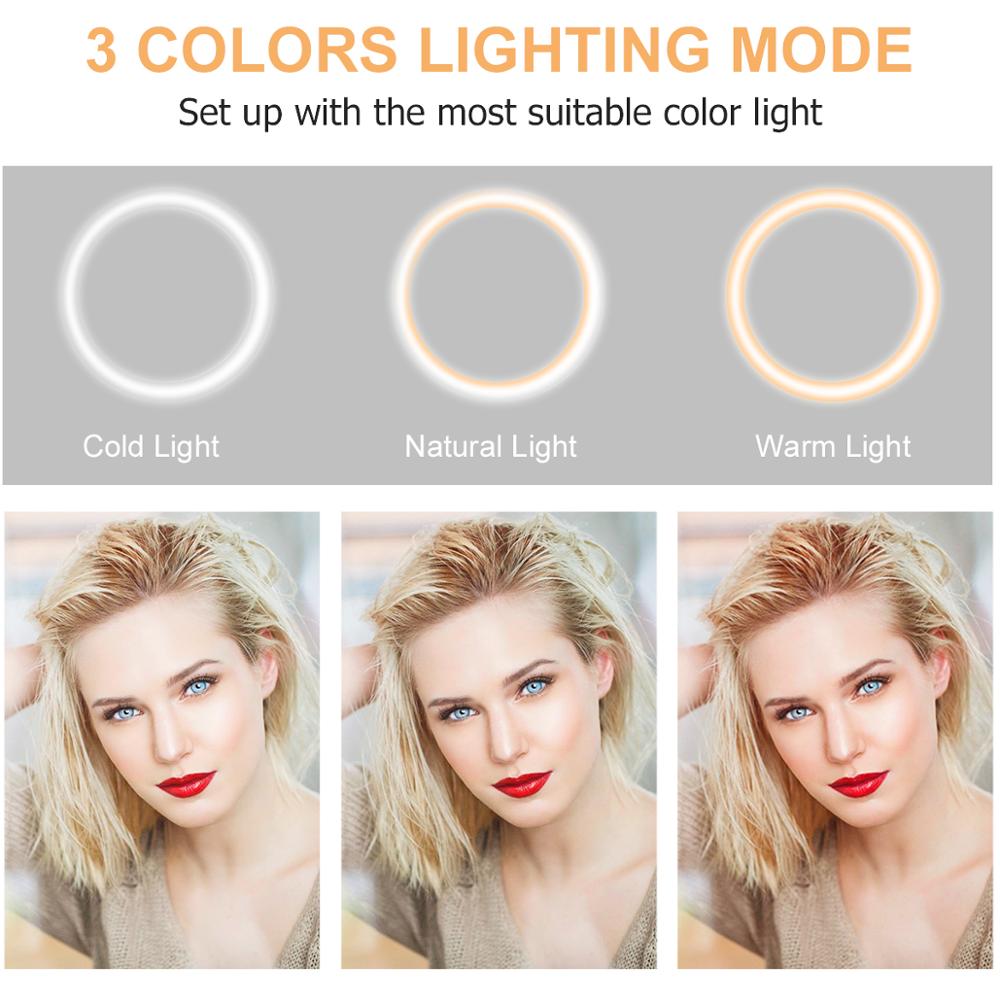 10 Inch  26CM  Ring Light with Stand - Rovtop LED Camera Selfie Light Ring for iPhone Tripod and Phone Holder for Video Photography - Korvel