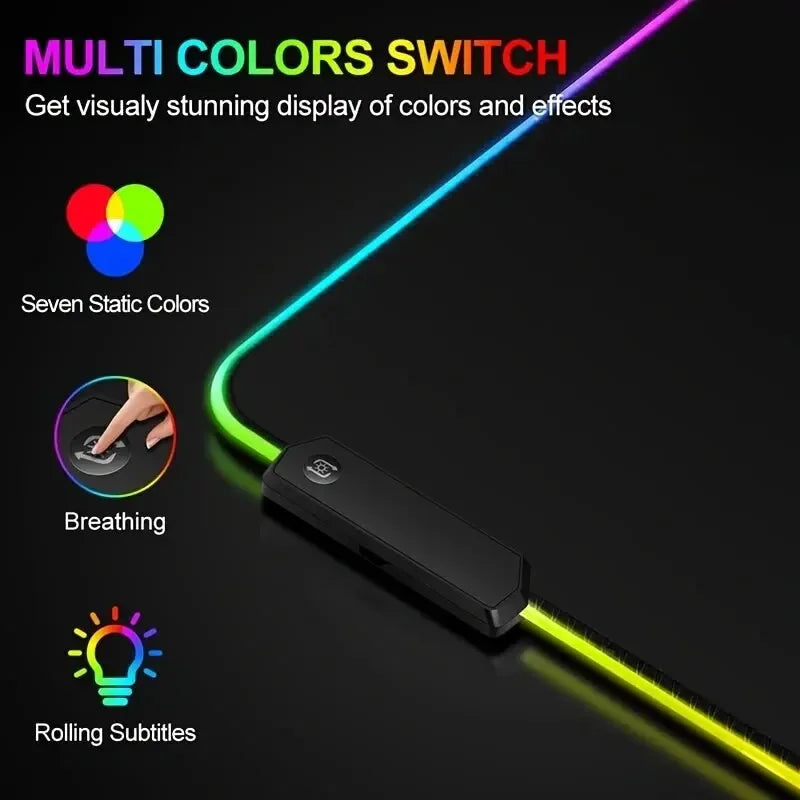 Premium Extended Gaming Mouse Pad with Touch Control Lighting