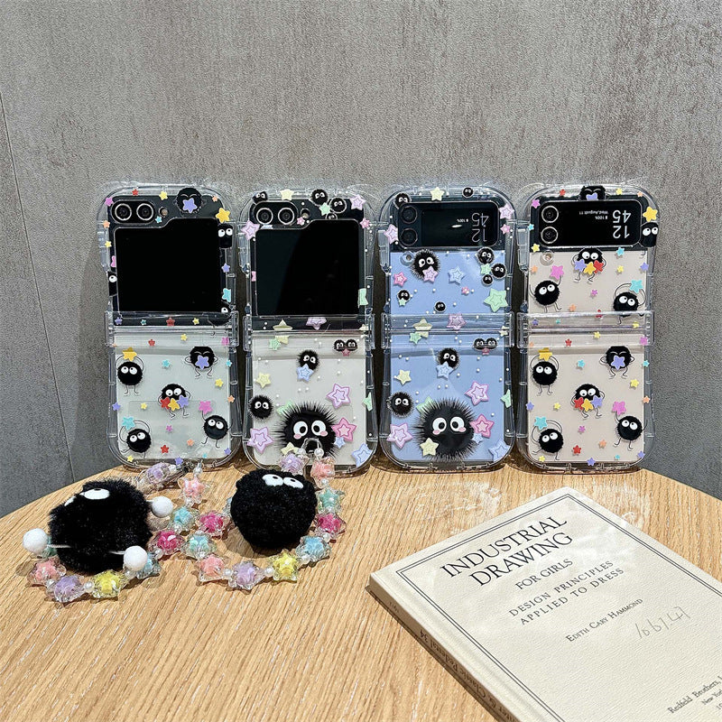 Cute Coal Ball Slim Waist Foldable Phone Case for Samsung Galaxy Z Flip 4/5/6/7 - Korvel