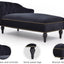 58-Inch Velvet Lounge Chair with Nailhead Trim