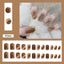 Wearing Warm Brown Brown White Double Spell Smudged Golden Texture Ins Style Manicure Patch The Finished Product Is Removable - Korvel