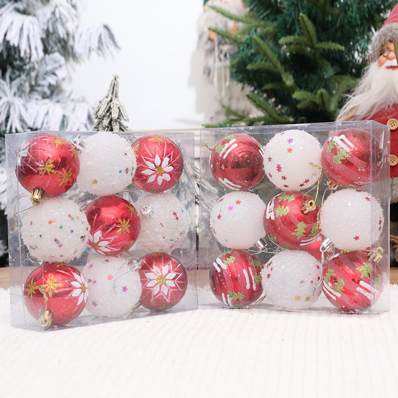 Christmas hanging ball Christmas tree decoration snowflakes five-star Christmas ball accessories combination - Korvel