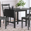 TOPMAX 5-piece square wooden pendant light expandable dining table set with 4 ladder back chairs  Gray - Korvel