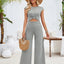 Twisted Round Neck Cap Sleeve Jumpsuit