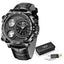 Lige Business Electronic Watch Dual Display Multi Function Low Cost Watch Men's Sports Waterproof Watch - Korvel