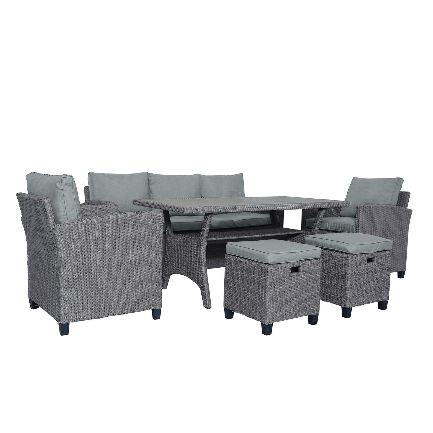 Ensemble de meubles d'extérieur en rotin tressé TOPMAX 6 pièces