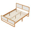 Modern Style Queen Size Solid Wood Platform Bed for Kids, Teens, Adults, No Need Box Spring, Walnut and White - Korvel