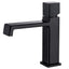 Black square single hole cold and hot countertop basin sink chrome faucet - Korvel