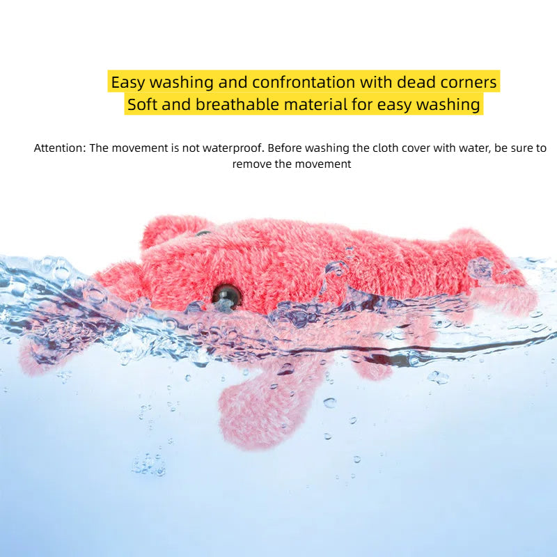 Pet Toy Gravity Jumping Shrimp Electric Simulation Lobster USB Charging Teasing Dog Cat Self Fun Soothing Tool - Korvel
