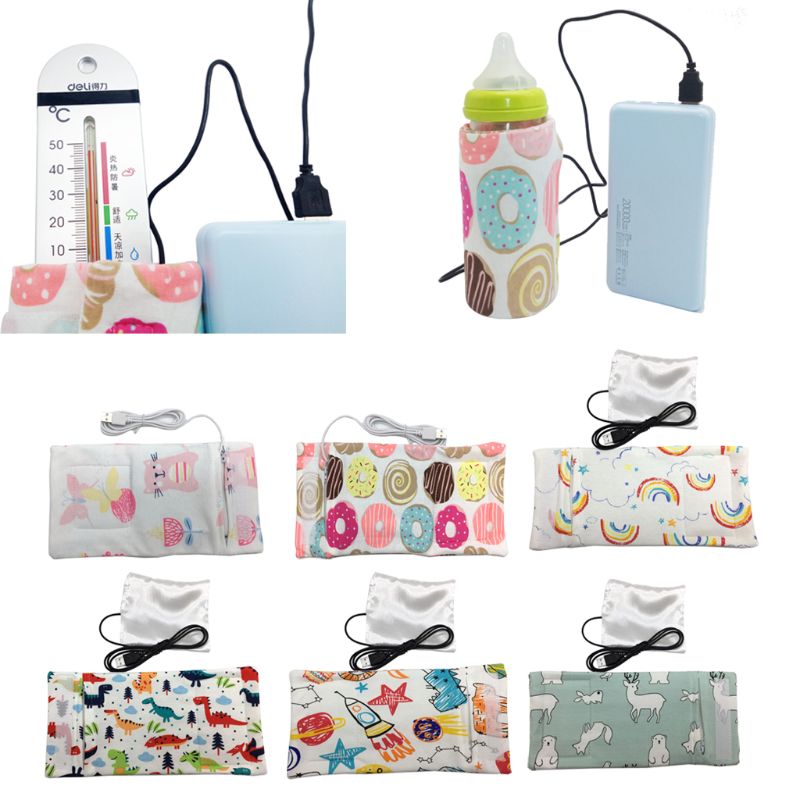 USB Milk Water Warmer Travel Stroller Insulated Bag Baby Nursing Bottle Heater - Korvel