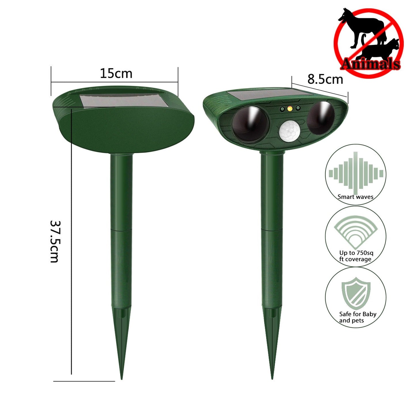 Solar Powered Animal Repellent Device