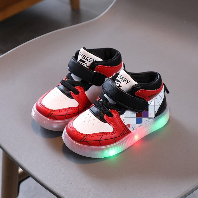 Luminous casual shoes, baby soft soled shoes, luminous shoes, boys and girls board shoes - Korvel