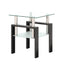 1-Piece Modern Tempered Glass Tea Table Coffee Table End Table, Square Table for Living Room, Transparent/Black - Korvel
