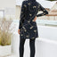 Printed Mock Neck Long Sleeve Top and Pants Swim Set - Korvel