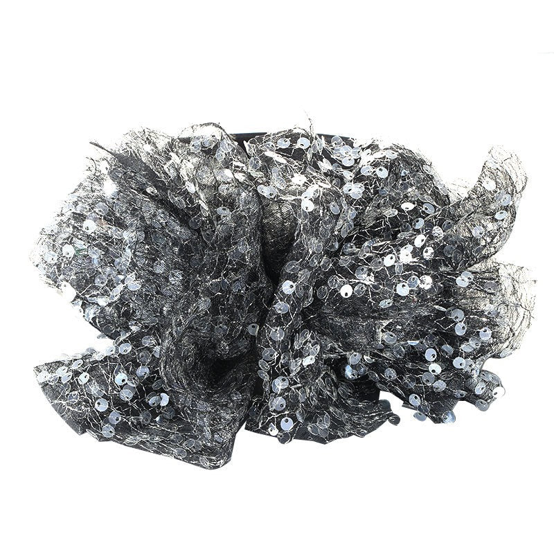 Fashionable fish scale cloud fabric large bow hairband - Korvel