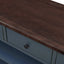 Retro Design Console Table with Two Open Shelves, Pine Solid Wood Frame and Legs for Living Room (Navy) - Korvel