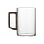 High end green tea cup with walnut handle and lid. High temperature resistant glass office drinking cup - Korvel