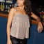 Sexy Sequin V-Neck Strapless Crop Top for Women Loose Fitting Blouse - Korvel