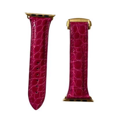 Pink Glazed Alligator Apple Watch Band