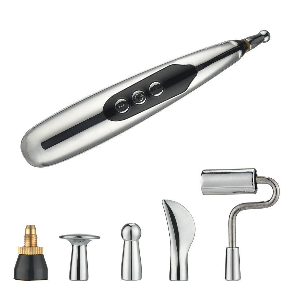 Rechargeable Acupoint Massage Pen 5-Head Meridian Pen Massager Magnetic Therapy Pain Relief Massager - Korvel