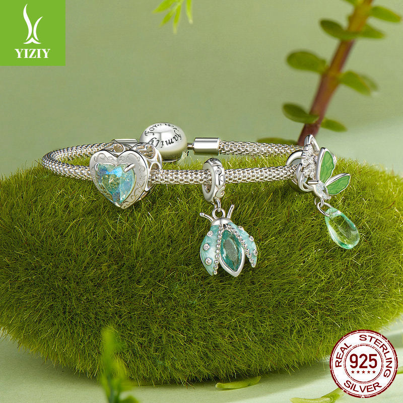 Silver Charm Original Forest Oasis Butterfly Ladybug DIY Bracelet Beads Spring Fresh s925 Pure Silver Beads - Korvel