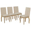 TREXM 5-Piece Farmhouse Dining Table Set Wood Round Extendable Dining Table and 4 Upholstered Dining Chairs (Natural Wood Wash) - Korvel