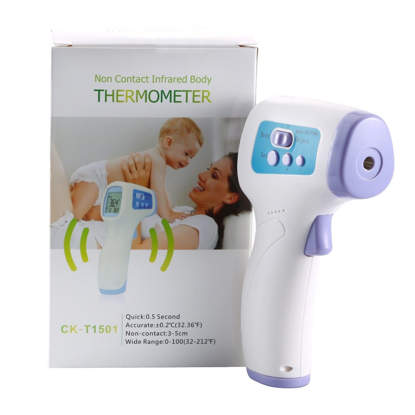 Infrared Forehead Body Thermometer Gun Non-contact LCD displayTemperature Measurement Device Standing Thermometer Adult Kids - Korvel