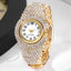 Fashion New Cross border Personality Trend Versatile Women's Diamond Bracelet Quartz Watch Necklace Ring Earring Set - Korvel
