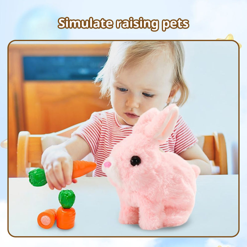 2025 Upgraded Interactive Bunny Toy. Hops, walks, talks, shakes ears. Plush Gift for Kids (Grey). - Korvel